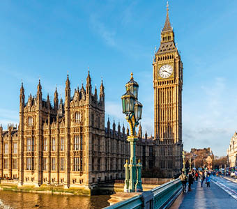 Big ben clock tower in winter sunny morning, London
