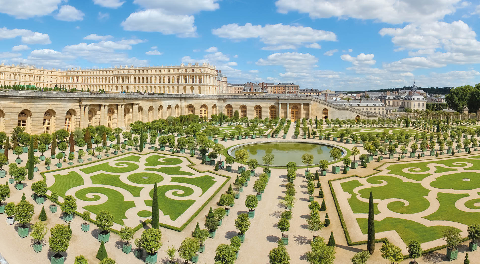 Orangery was designed by Louis Le Vau t is located south of the Palace Versailles, Paris, France.