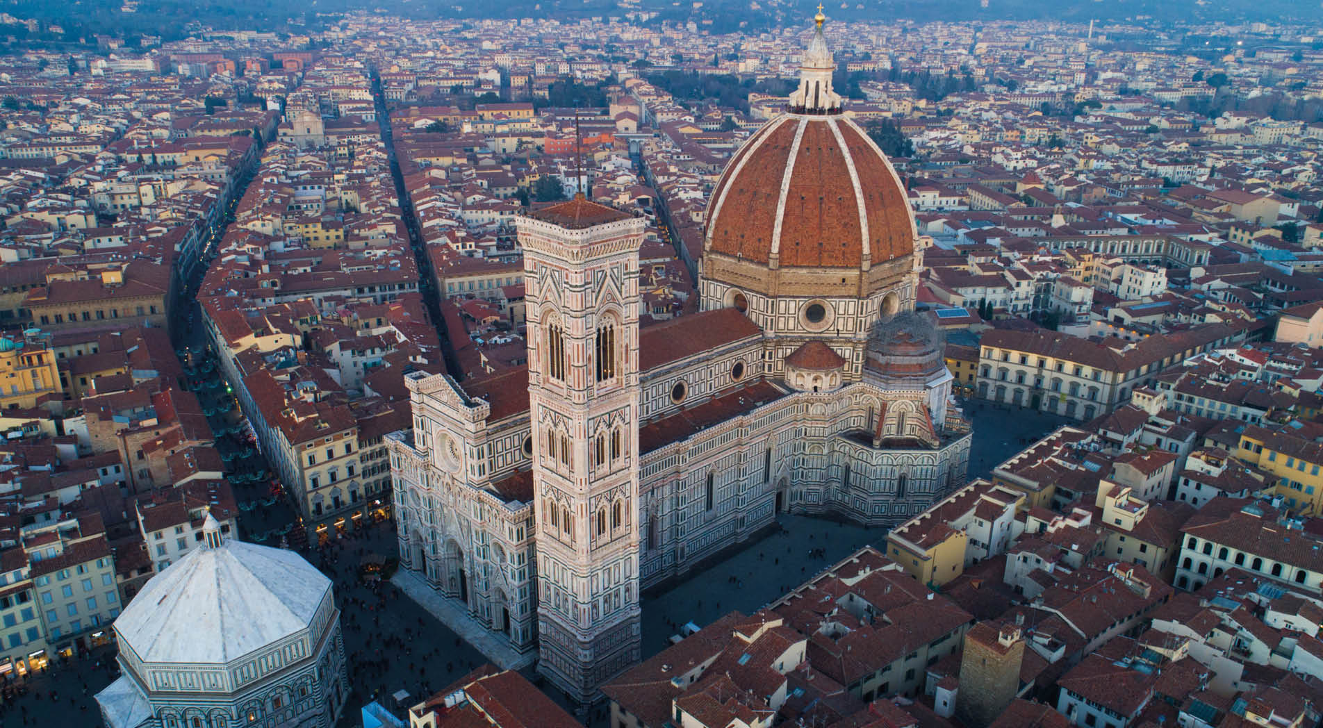 Florence (Italy) - Skyline at Sunset - Aerial Cityscape