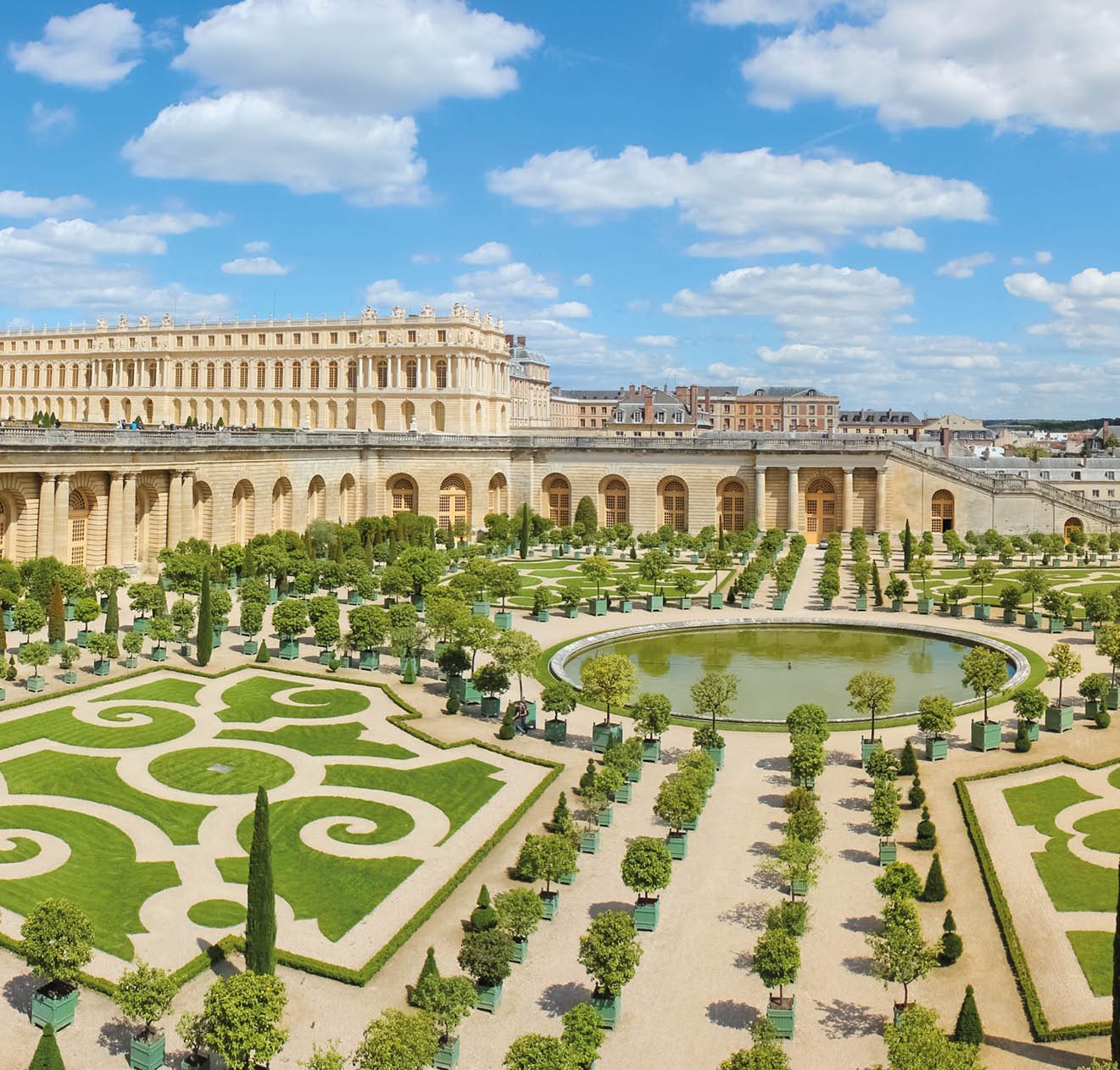 Orangery was designed by Louis Le Vau t is located south of the Palace Versailles, Paris, France.
