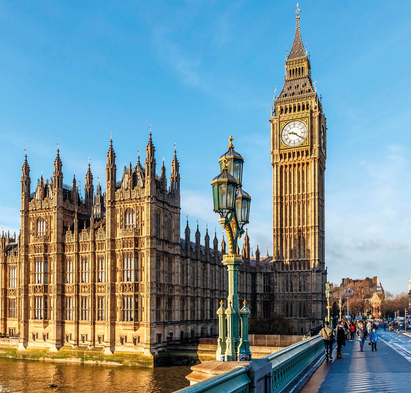 Big ben clock tower in winter sunny morning, London