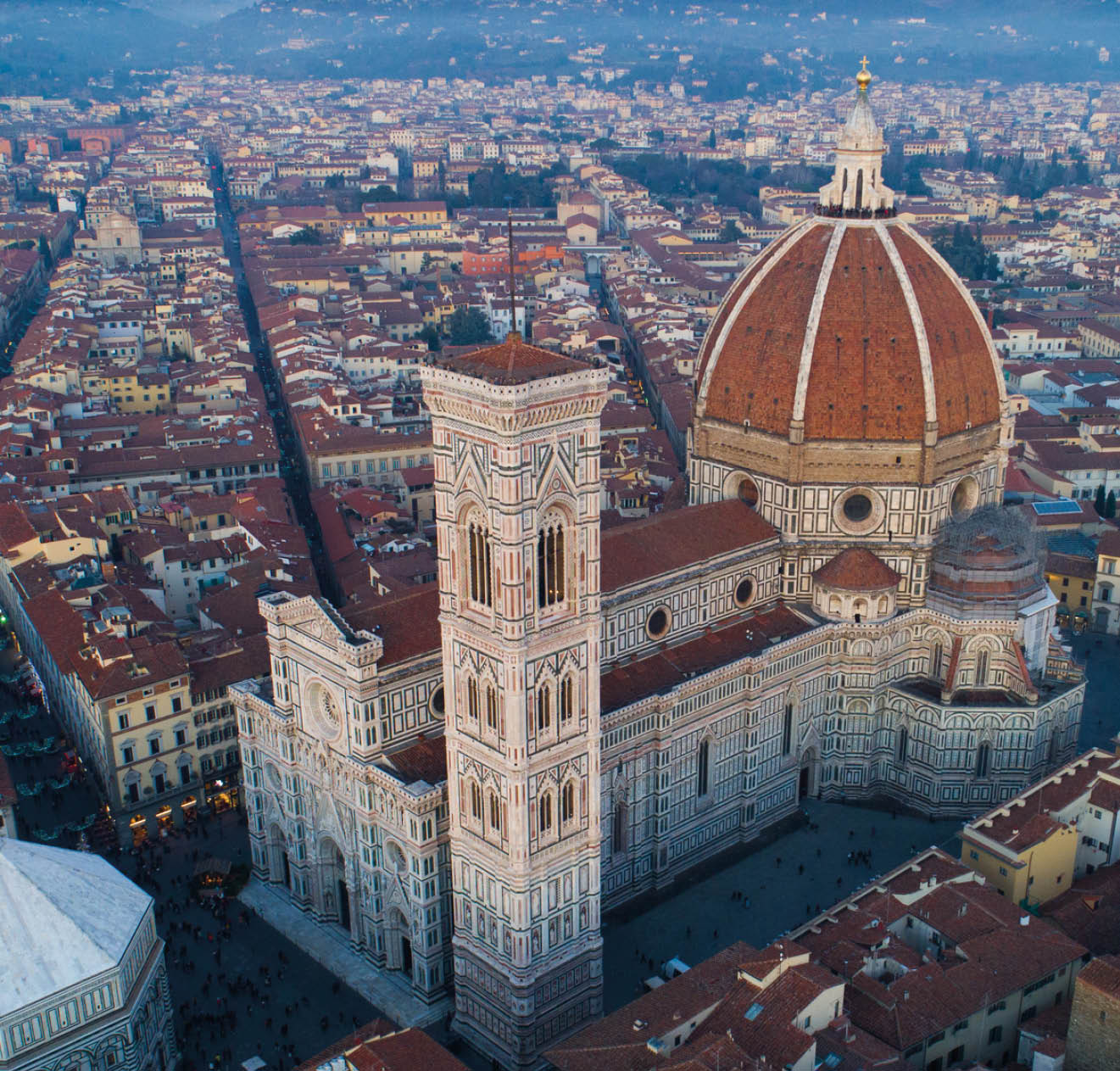 Florence (Italy) - Skyline at Sunset - Aerial Cityscape