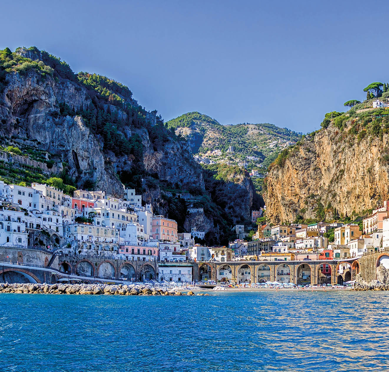 View of Salerno, Italy, from a pleasure boat.