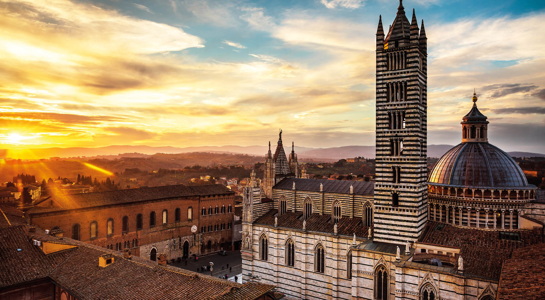 The wonderful medieval city of Siena in Tuscany region, italy