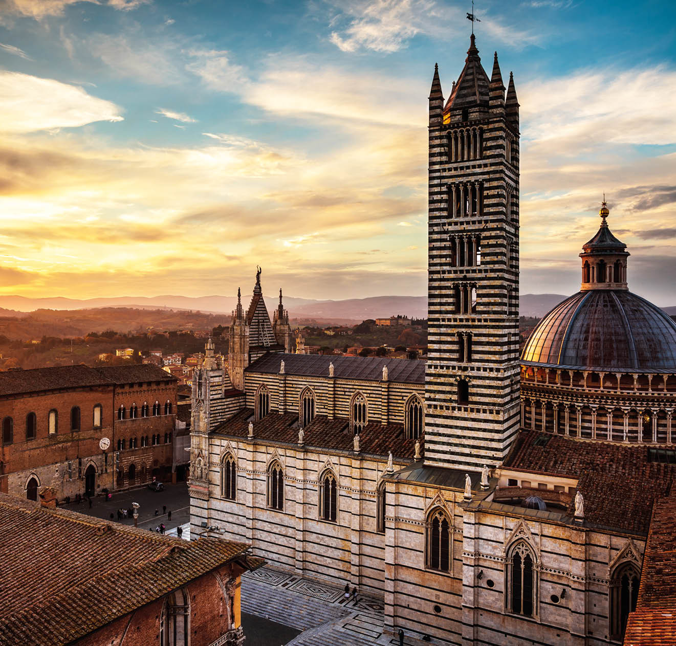 The wonderful medieval city of Siena in Tuscany region, italy