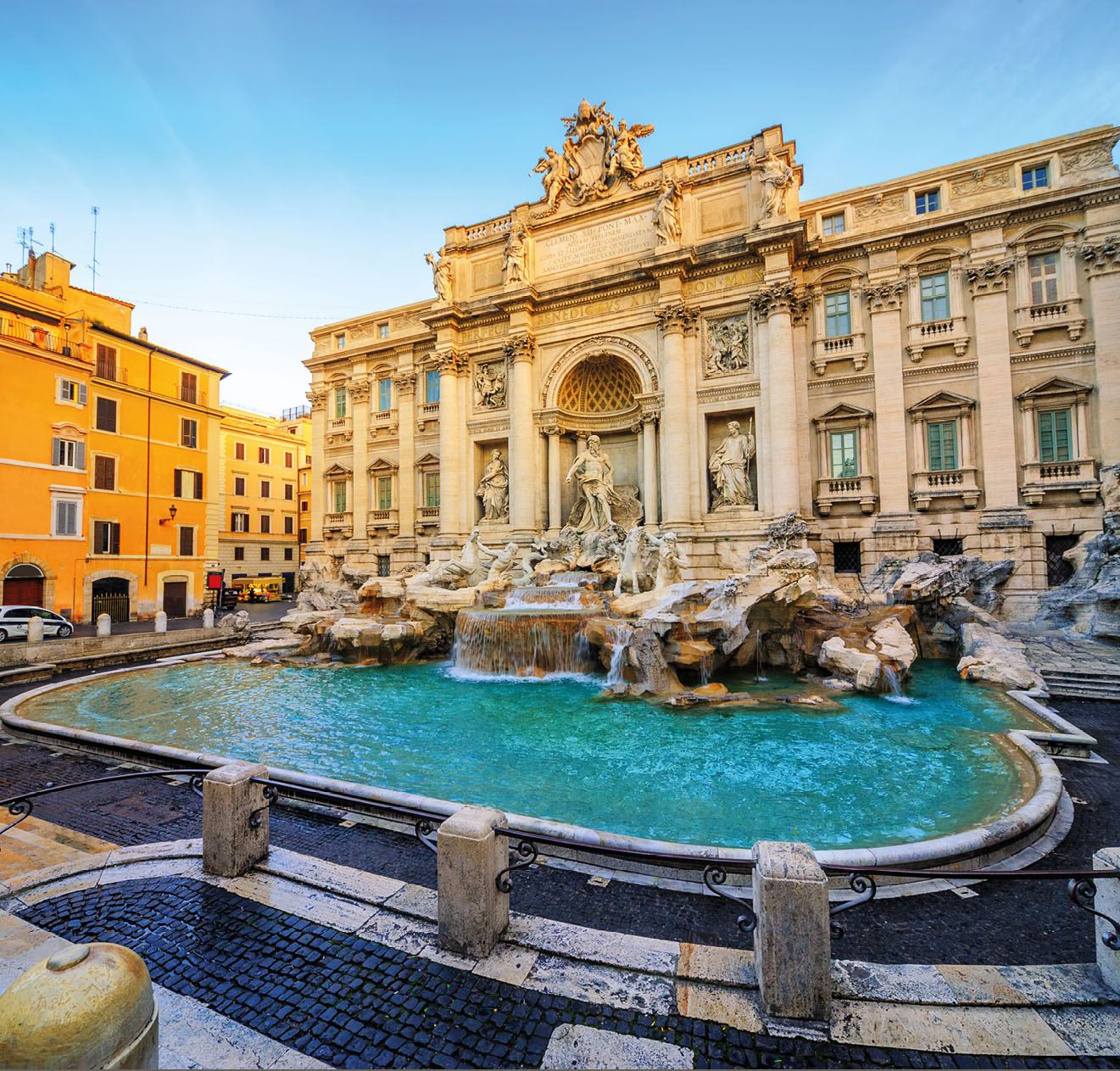 The Trevi Fountain, Rome, Italy, in the morning light