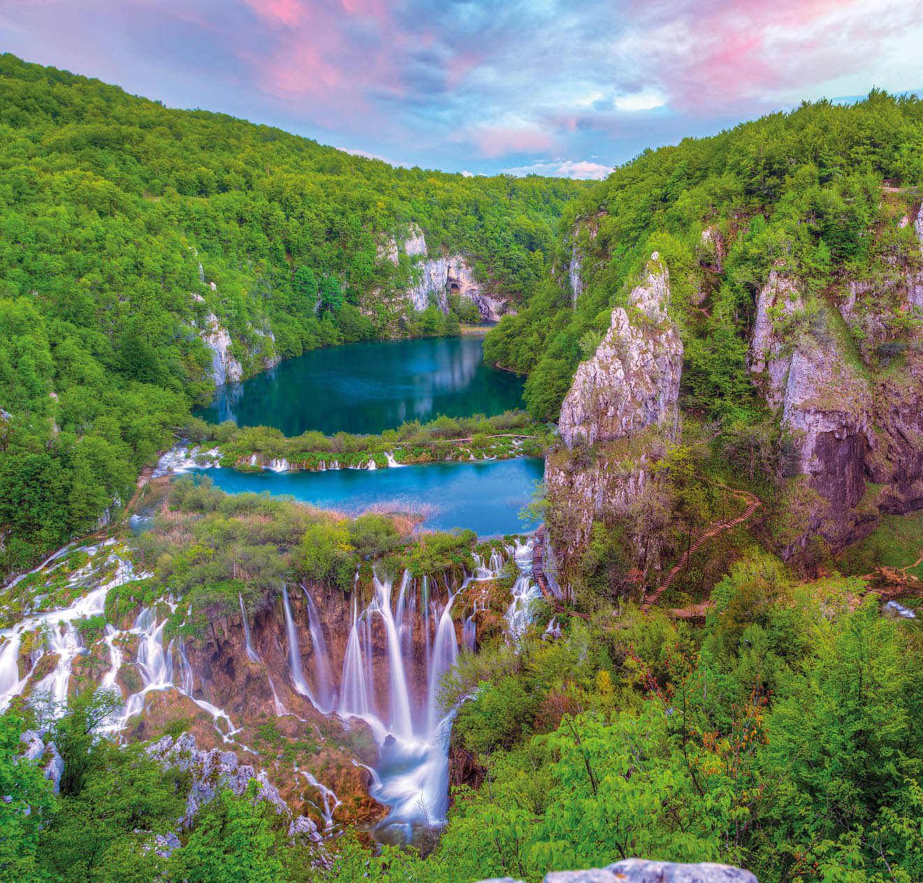 Waterfalls in Plitvice National Park, Croatia