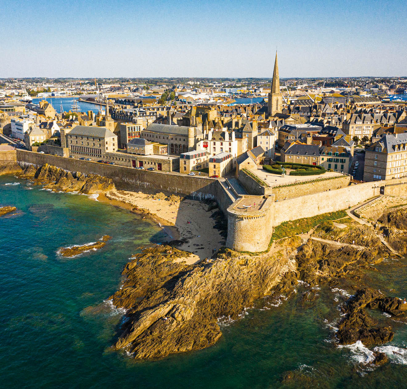 Aerial view of Saint Malo in Brittany France