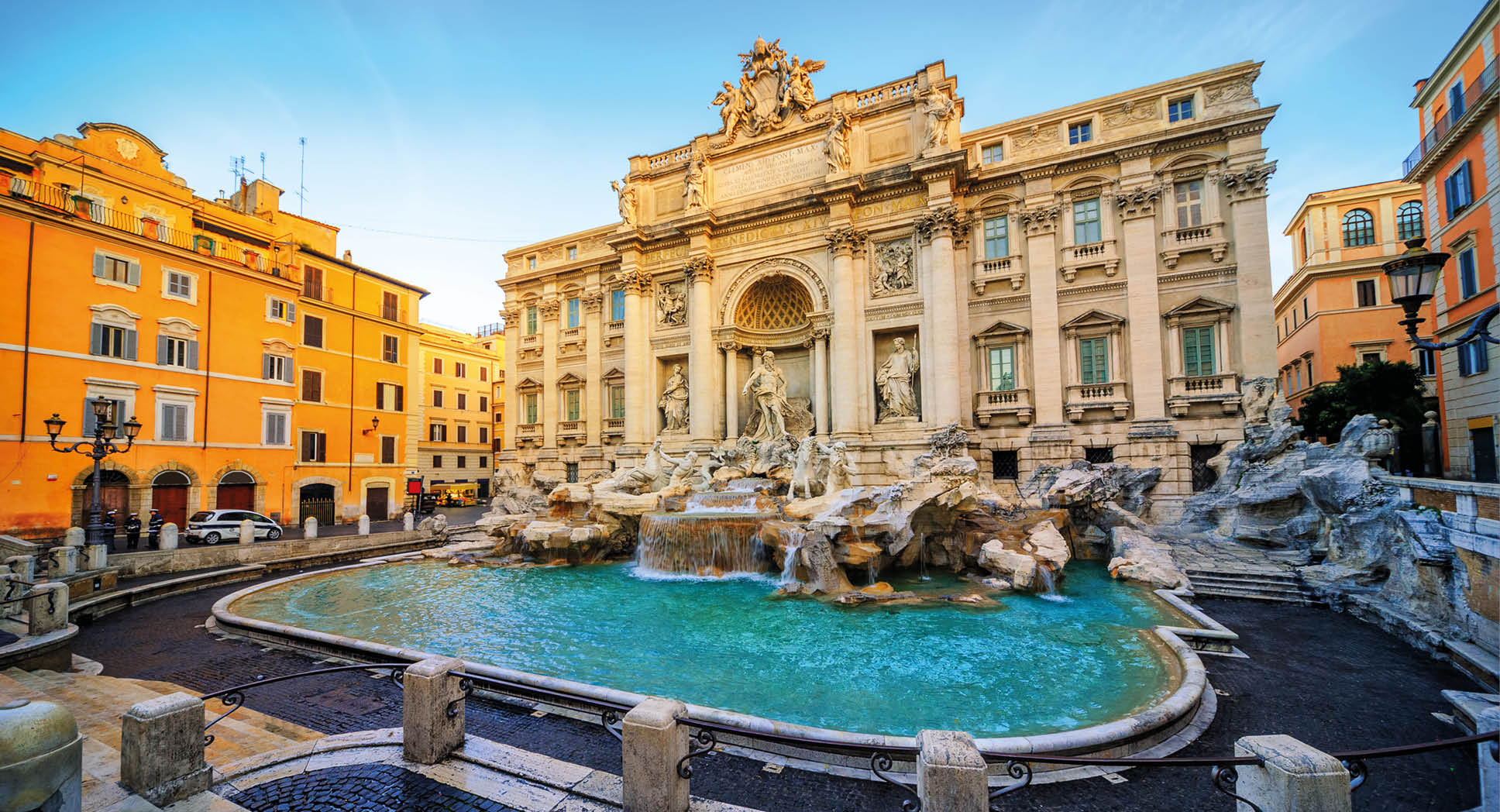 The Trevi Fountain, Rome, Italy, in the morning light