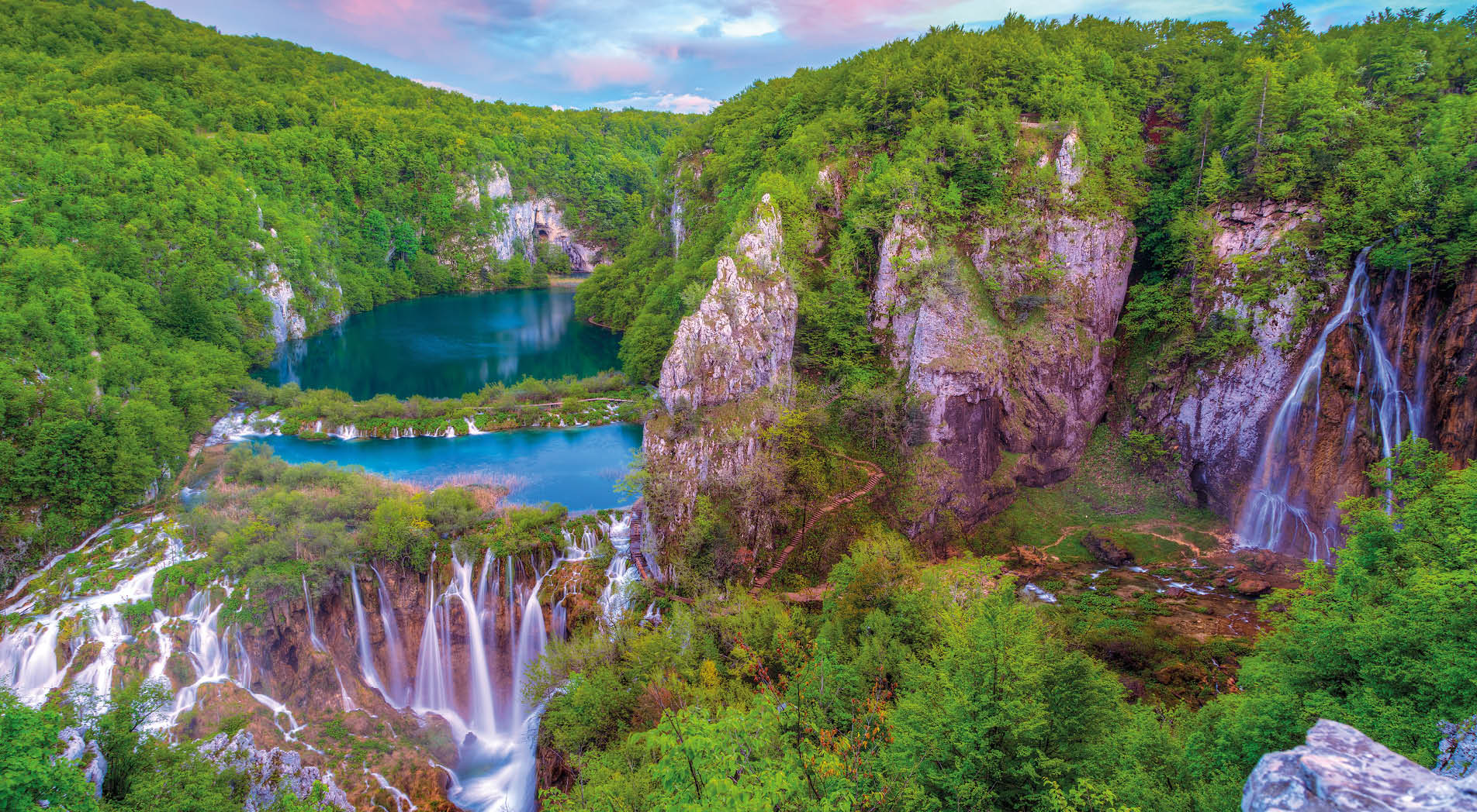 Waterfalls in Plitvice National Park, Croatia