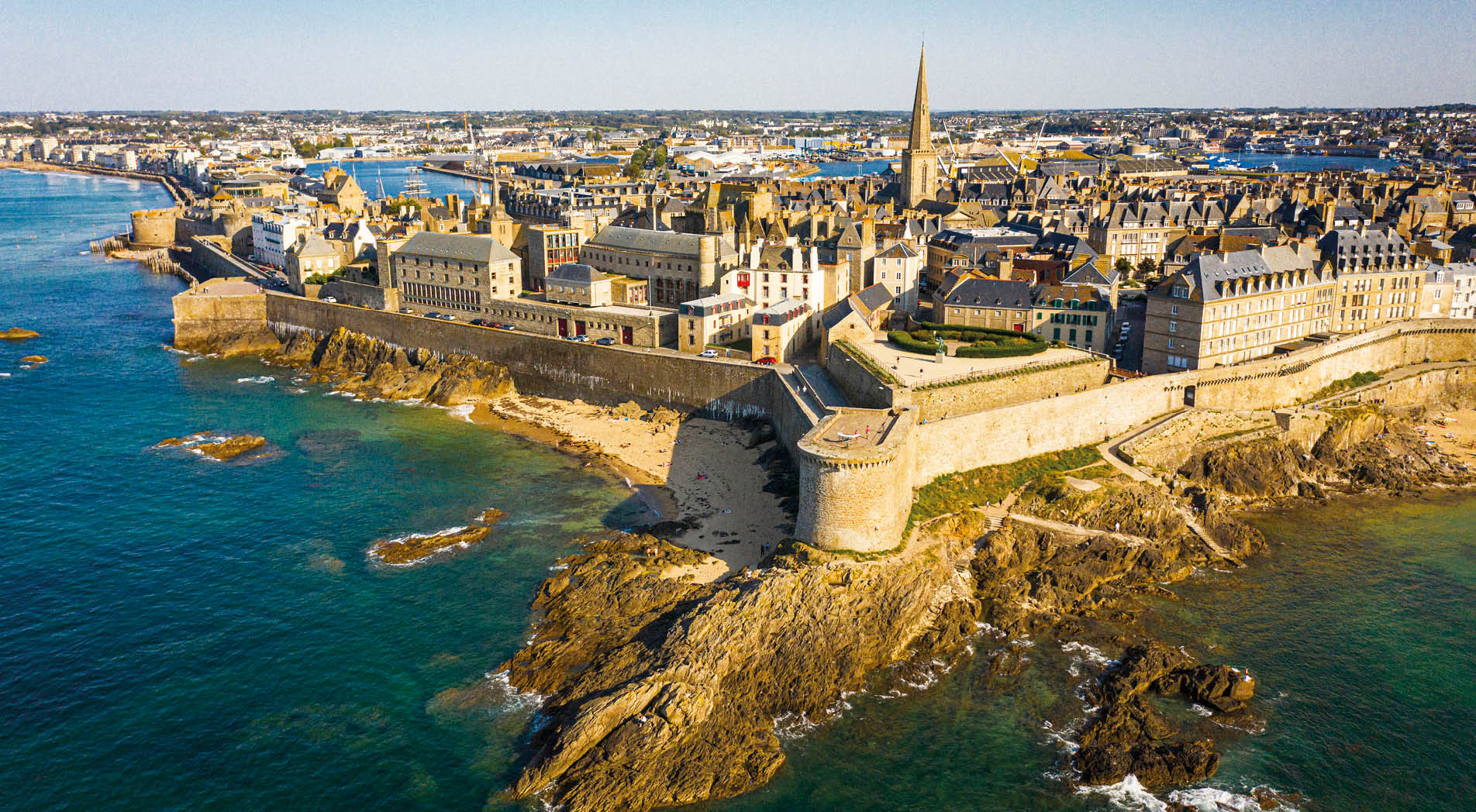 Aerial view of Saint Malo in Brittany France