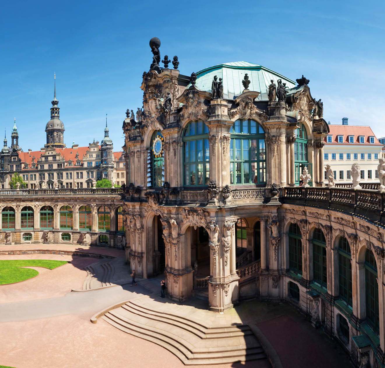 Panorama of the famous Zwinger in Dresden, Germany. Need more:
