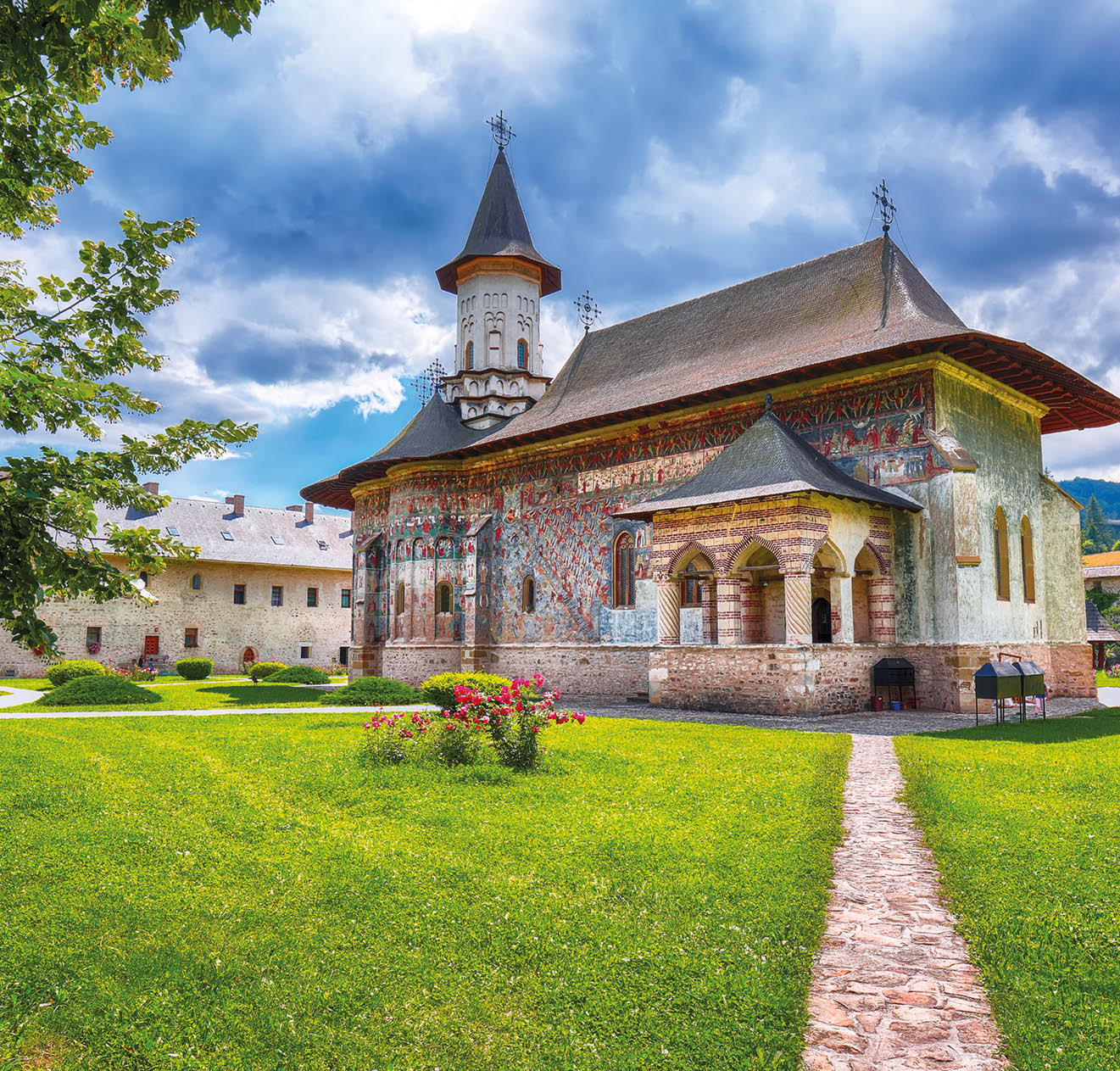 Splendid summer scene of Sucevita Monastery Romanian Orthodox monastery. Eastern Orthodox Church, built in 1585 by Ieremia Movila, commune of Sucevitai, Bukovina region, Romania, Europe