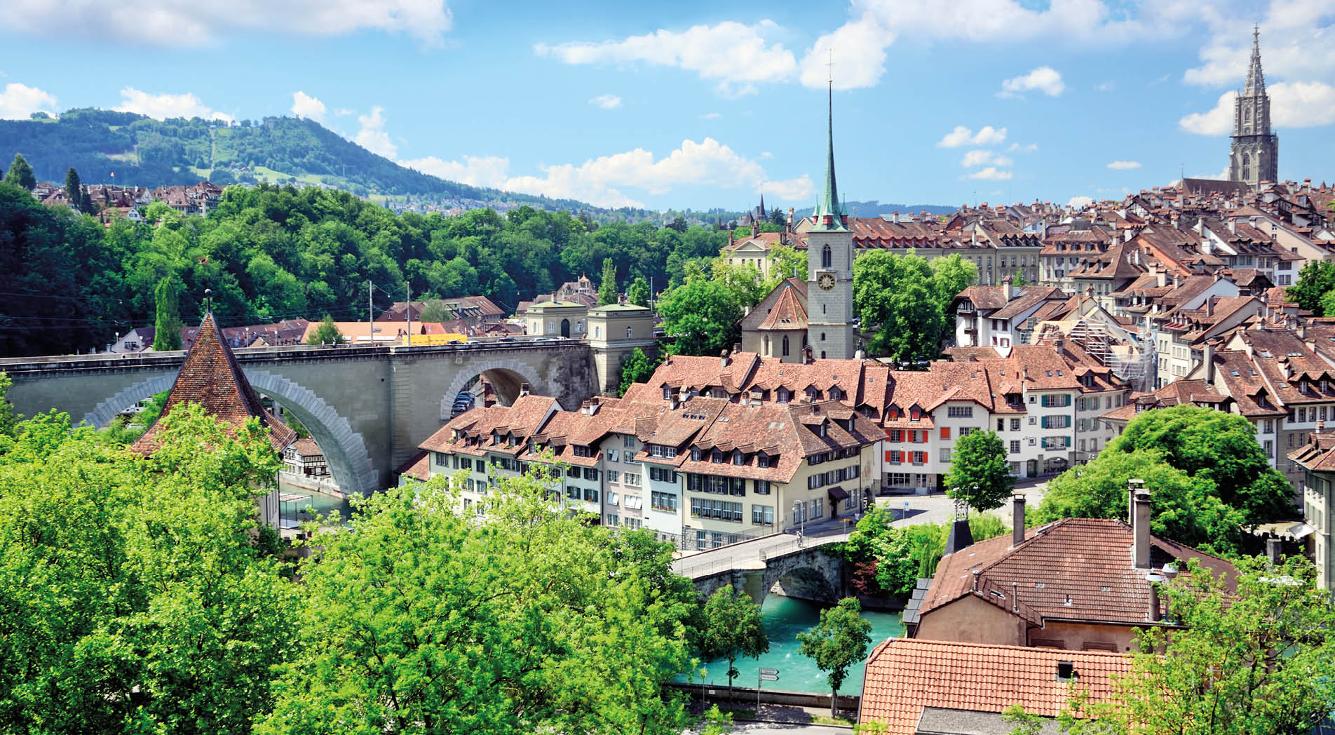 Bern cityscape on a sunny summer day, Switzerland