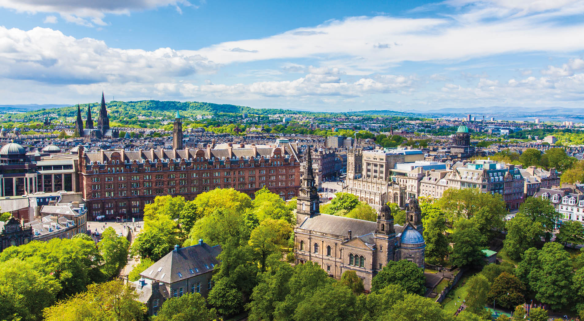 View of Edinburgh from atop Edinburgh Castle.