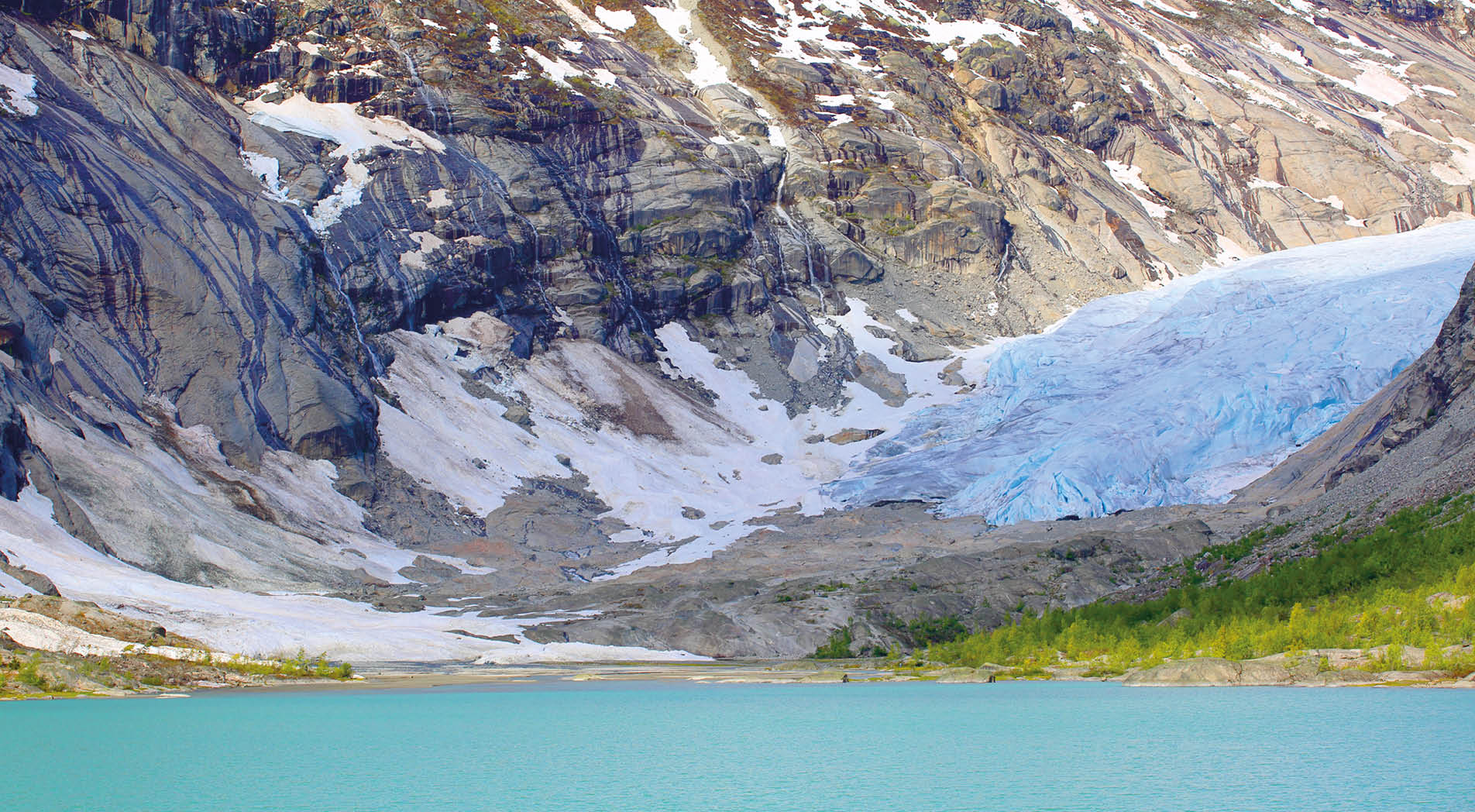 View at Nigardsbreen Glacier in Jostedalsbreen National Park, Norway