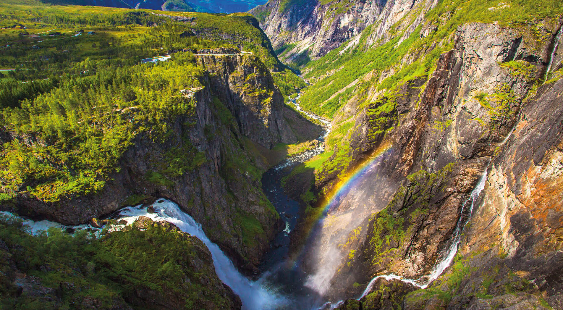 Voringsfossen Waterfall. Hordaland, Norway.