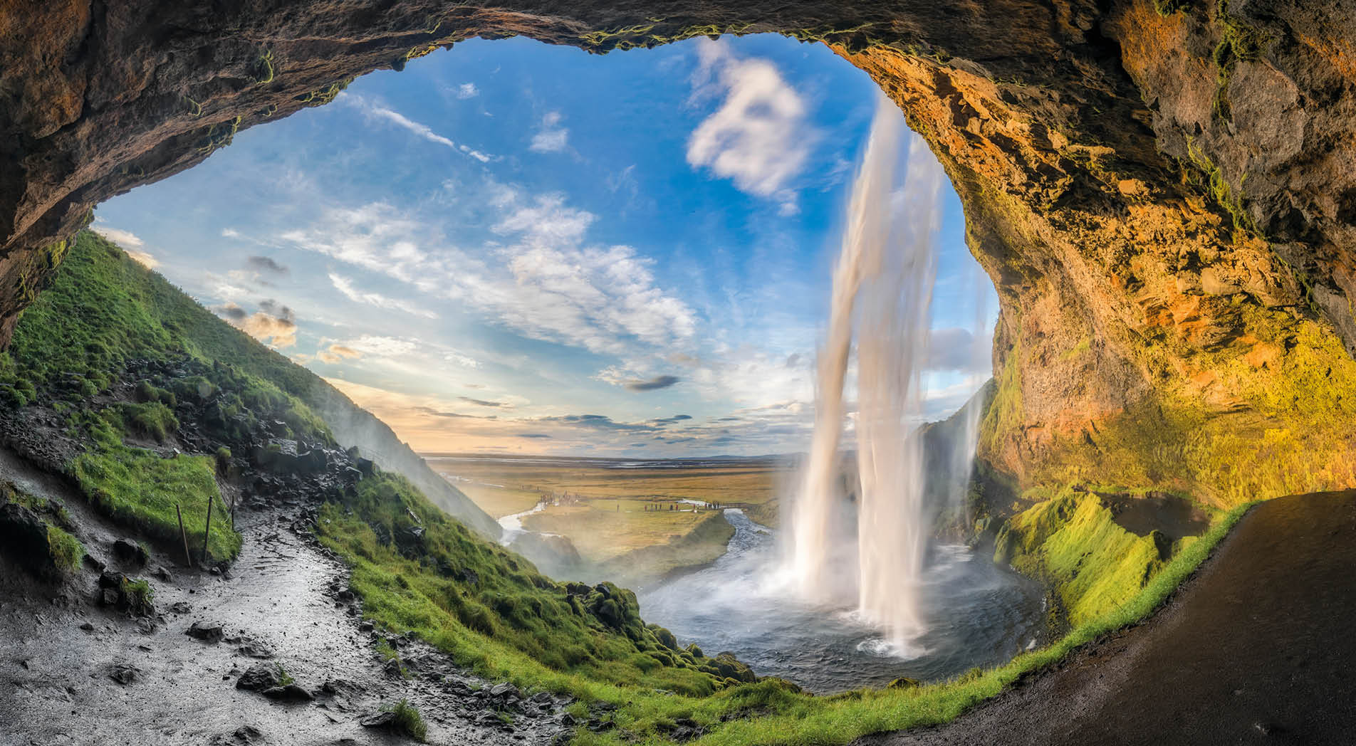 Waterfall, Iceland, Springtime, Spring - Flowing Water, Seljalandsfoss Waterfall