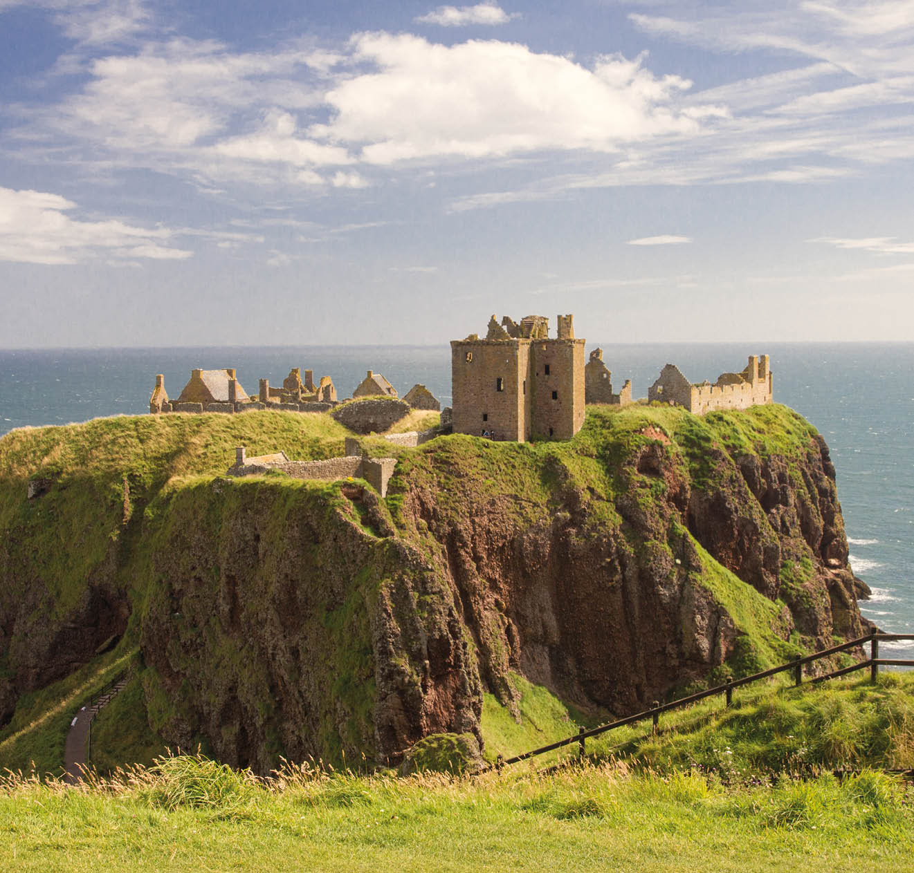 “Dunnottar Castle, a ruined medival fortification located near Stonehave, Scotland. The architecture is mostly from the fifteenth and sixteenth century and has an association with Willliam Wallace."
