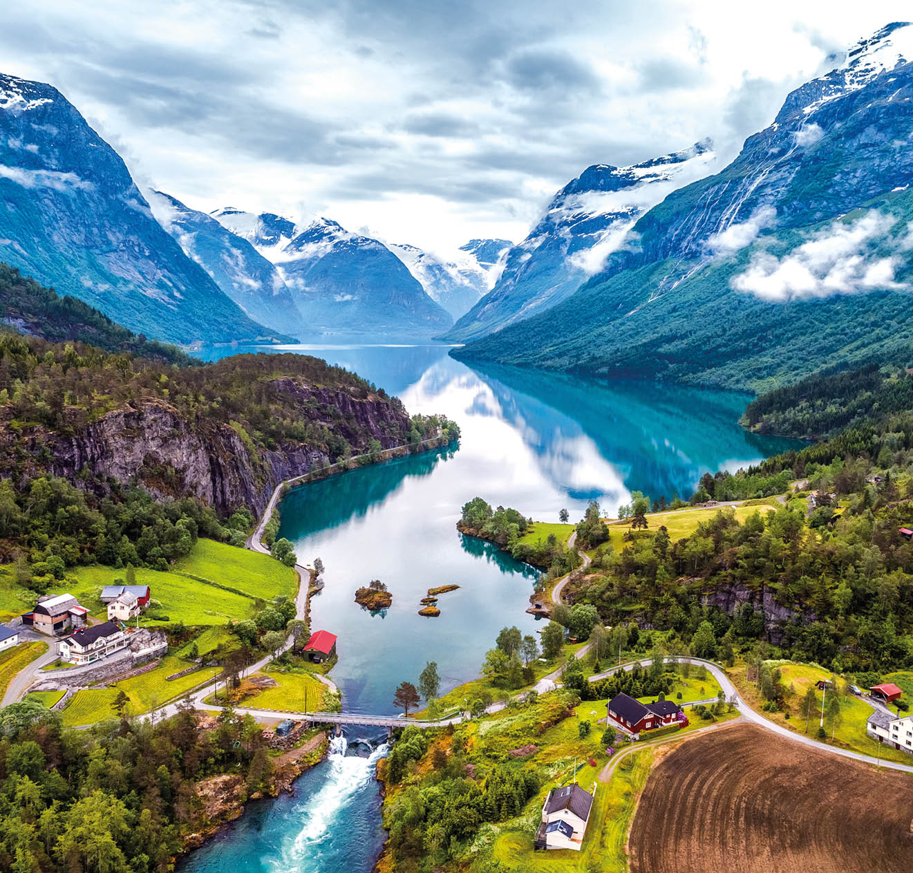 Beautiful Nature Norway natural landscape aerial photography.