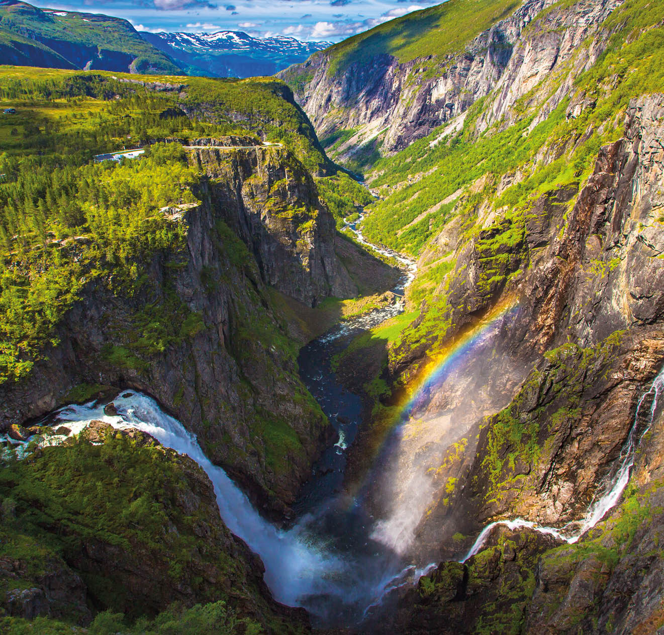 Voringsfossen Waterfall. Hordaland, Norway.