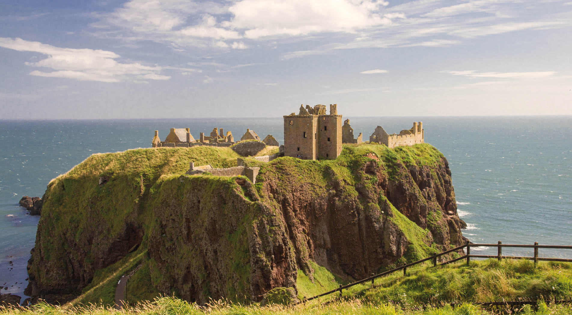 “Dunnottar Castle, a ruined medival fortification located near Stonehave, Scotland. The architecture is mostly from the fifteenth and sixteenth century and has an association with Willliam Wallace."