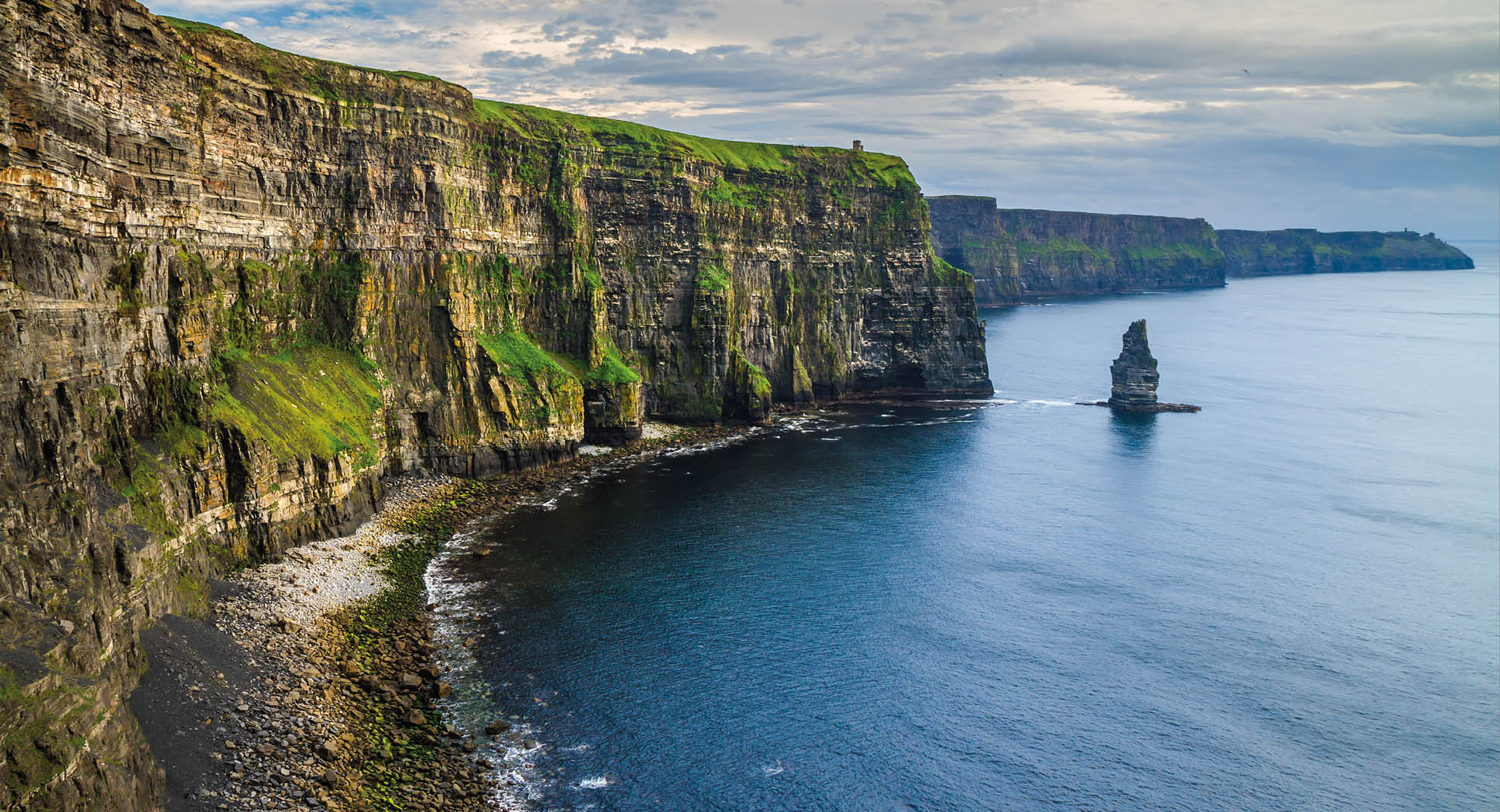 world famous landscape from west coast of ireland. wild atlantic way route tourism