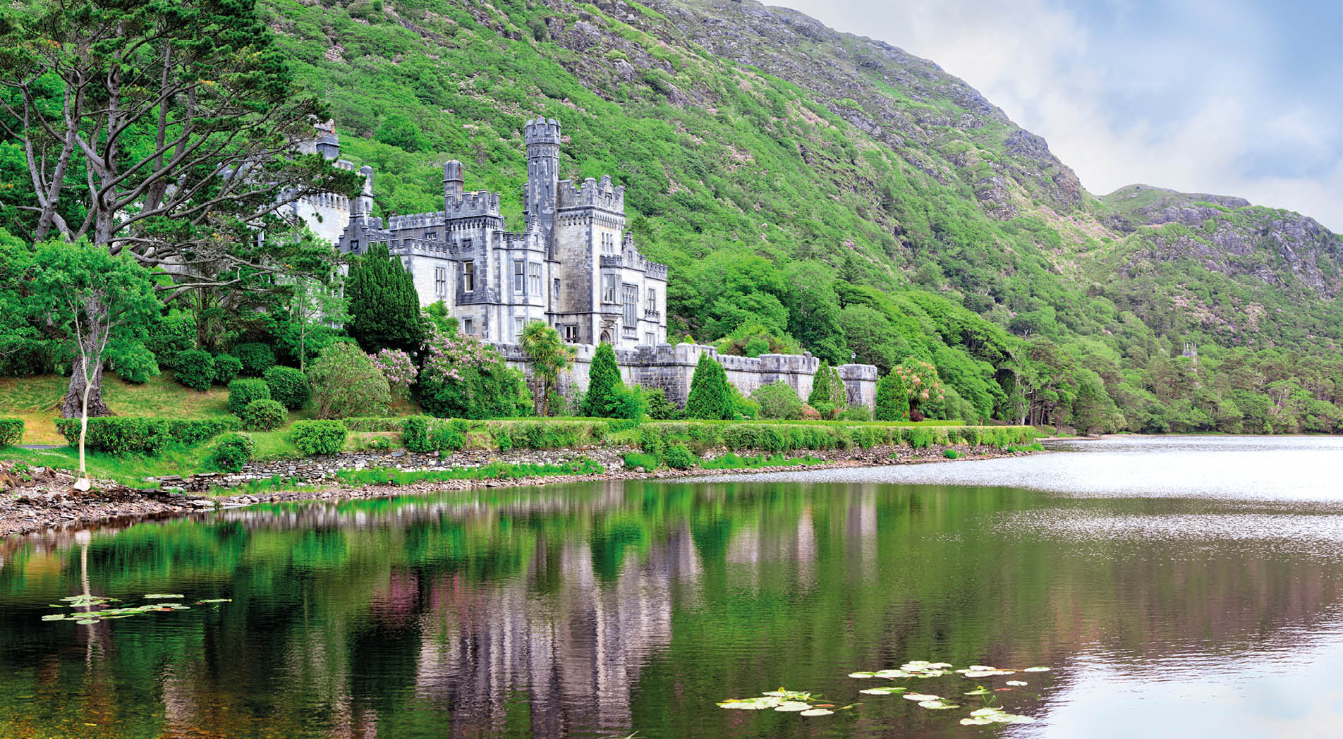 Panorama of Kylemore Abbey, Ireland