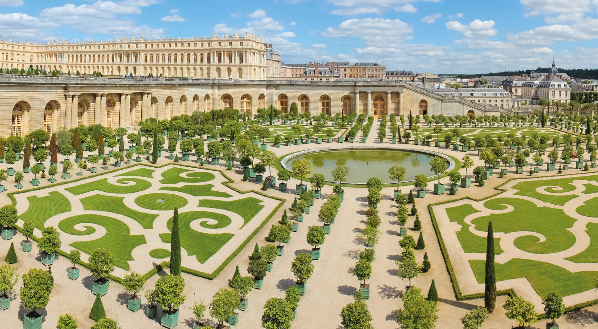 Orangery was designed by Louis Le Vau t is located south of the Palace Versailles, Paris, France.