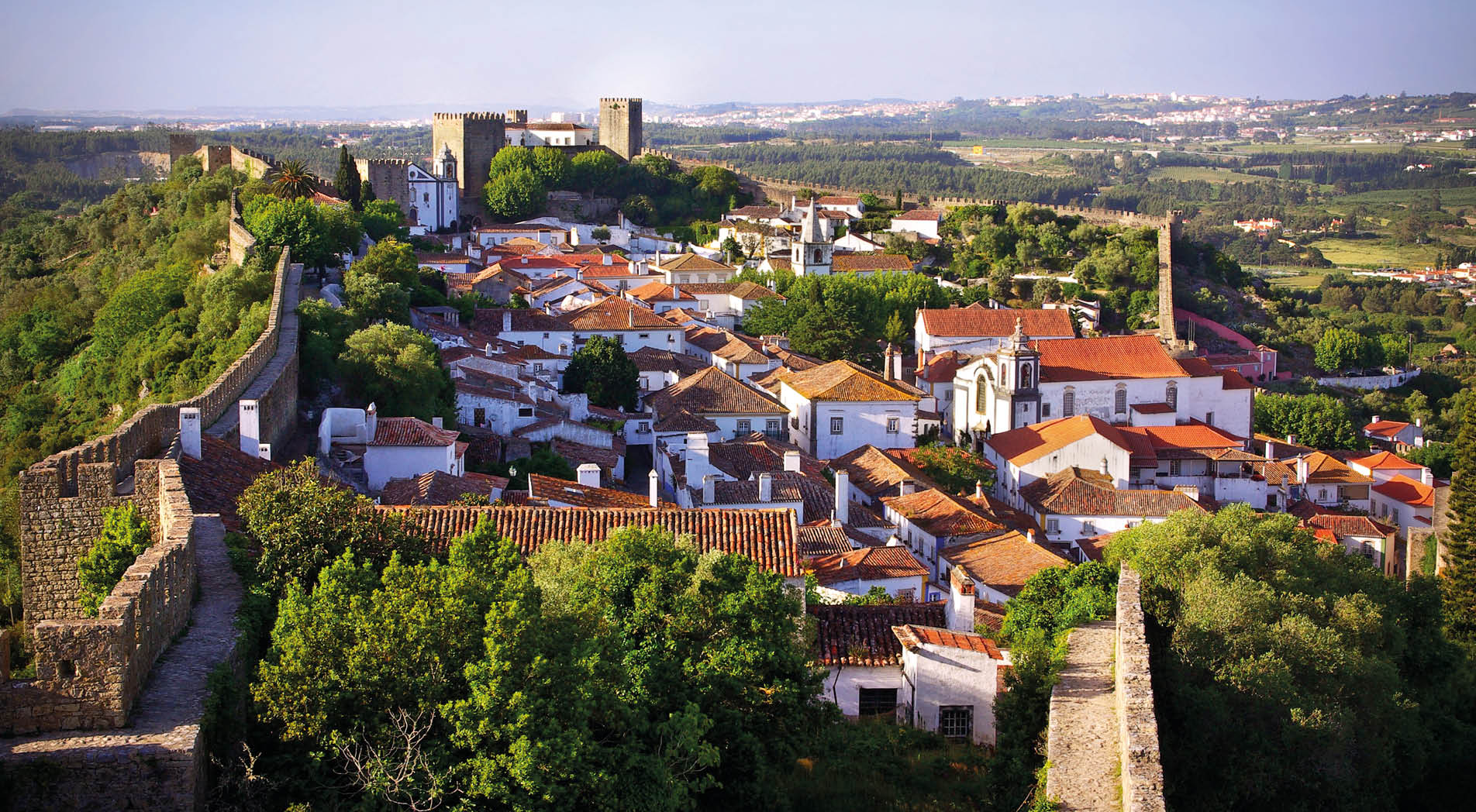 View of the beautiful medieval village of Obidos in the centre of Portugal