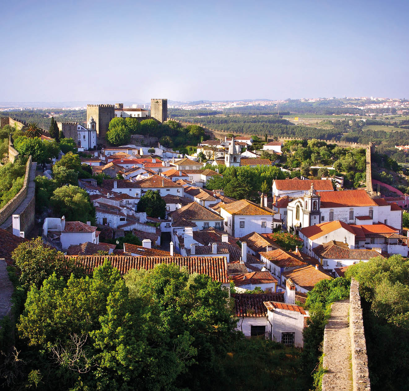 View of the beautiful medieval village of Obidos in the centre of Portugal