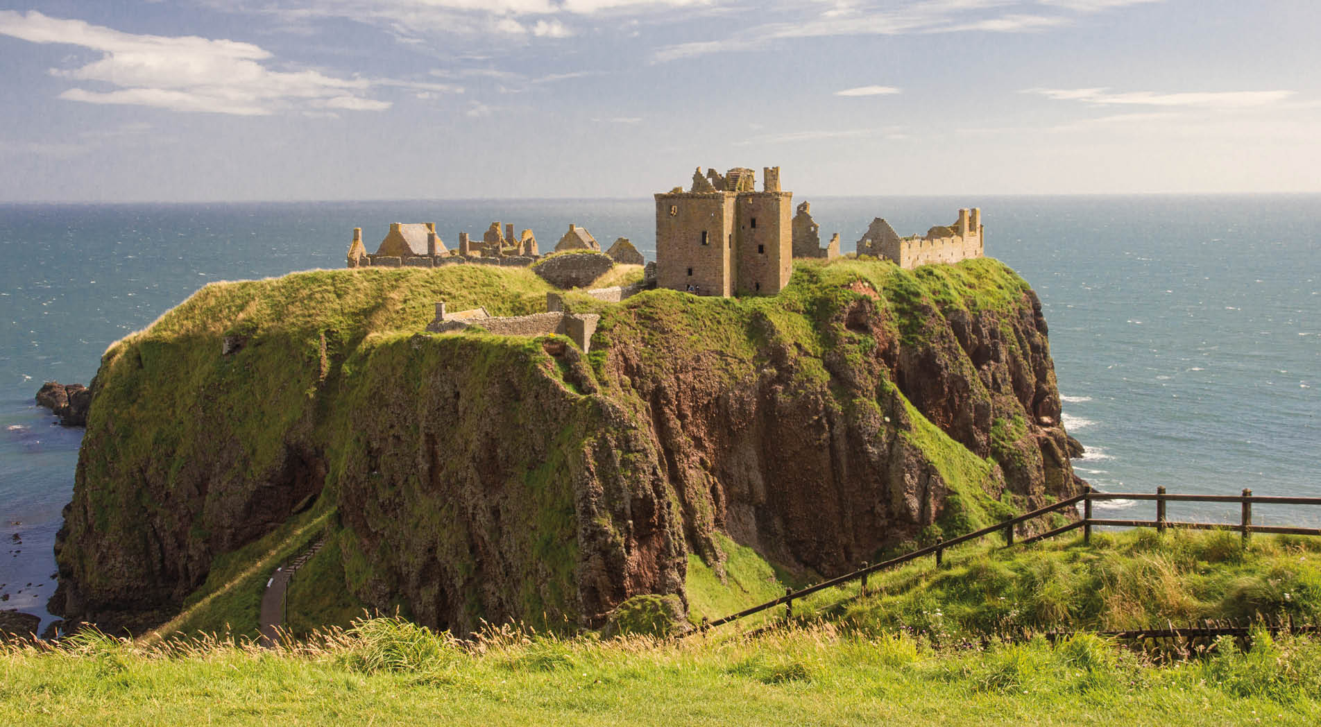 “Dunnottar Castle, a ruined medival fortification located near Stonehave, Scotland. The architecture is mostly from the fifteenth and sixteenth century and has an association with Willliam Wallace."
