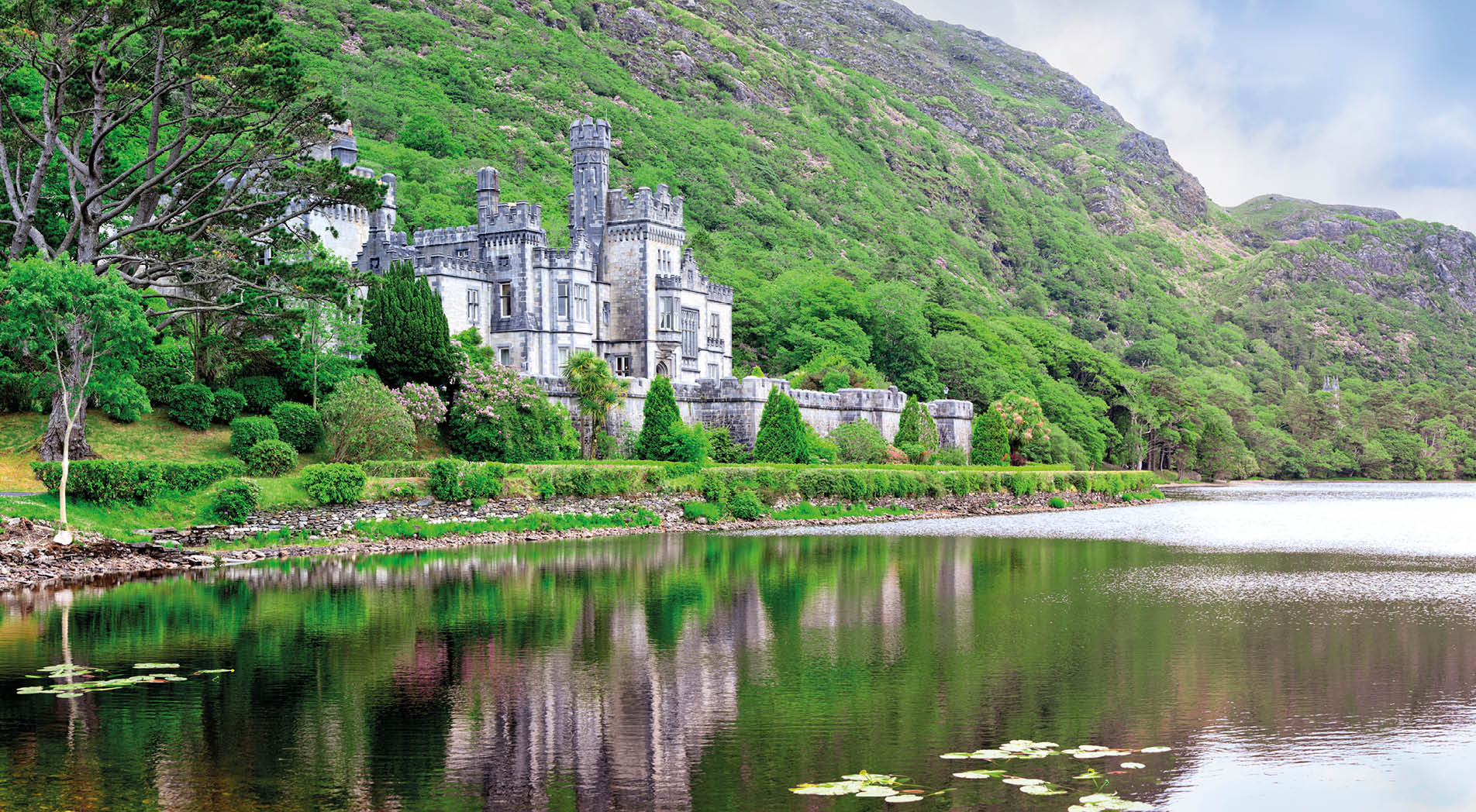 Panorama of Kylemore Abbey, Ireland