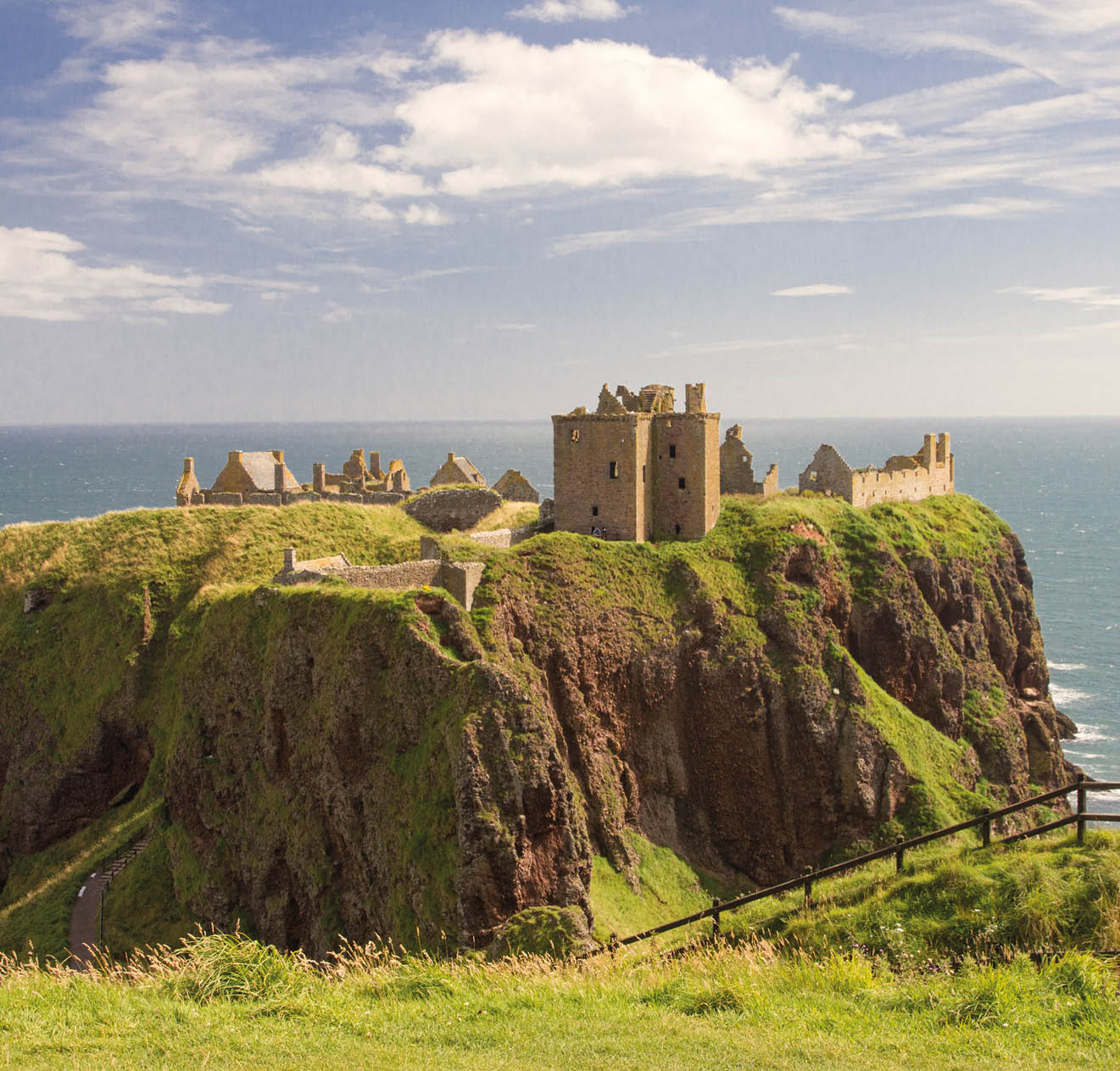 “Dunnottar Castle, a ruined medival fortification located near Stonehave, Scotland. The architecture is mostly from the fifteenth and sixteenth century and has an association with Willliam Wallace."