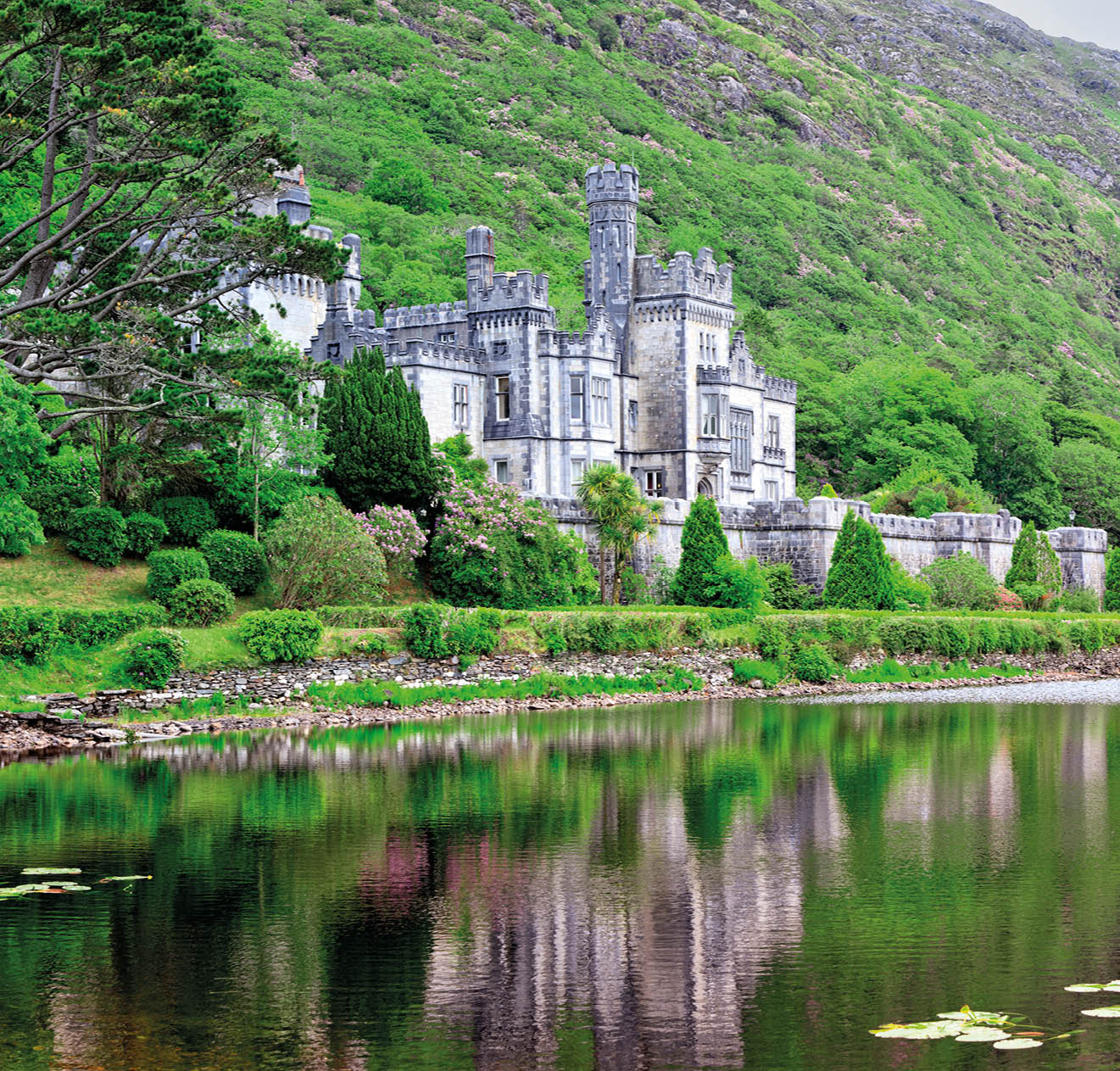 Panorama of Kylemore Abbey, Ireland